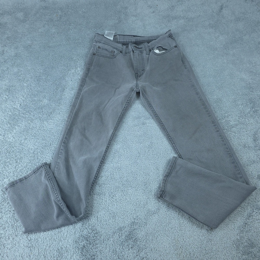 Levis 511 Jeans Mens 29x30 Gray Slim Tapered Charcoal Wash Denim Tag 29x32 - Picture 1 of 14